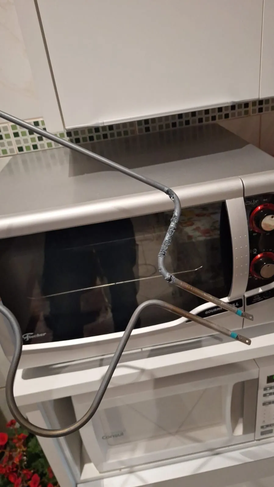 Troca resistência forno Fischer - Antes